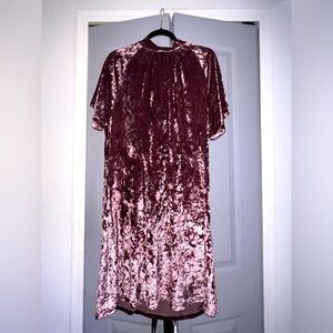 Elegant Velvet Midi Dress in Pink